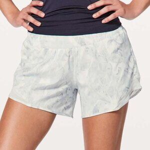 Lululemon Hotty Hot Short II *Long 4" - 2 Jasmine White Multi / White
